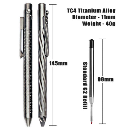 Bolt Action Titanium Alloy Tactical Pen &ndash; Glass Breaker
