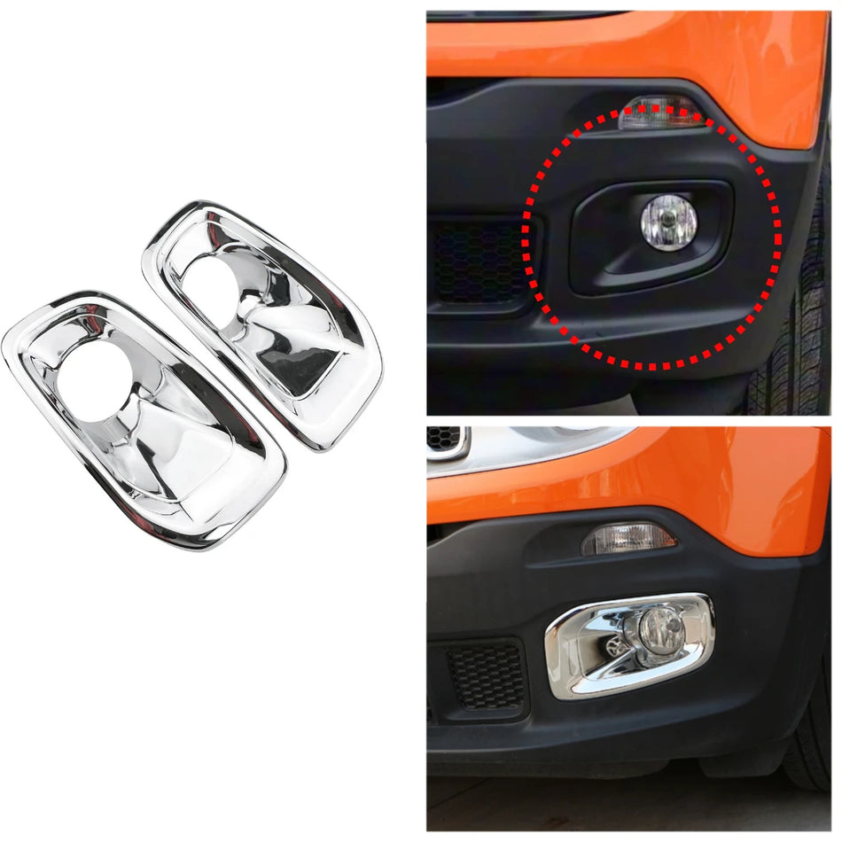 Fog Light Protective Cover for Jeep Renegade Front ABS Plastic Shield Easy Install Durable