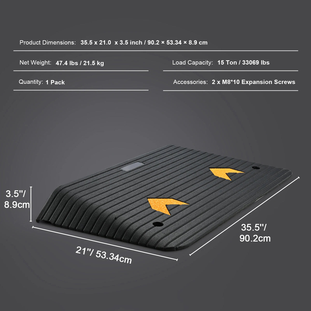 SucceBuy Driveway Curb Ramps &ndash; Non Slip Rubber Threshold