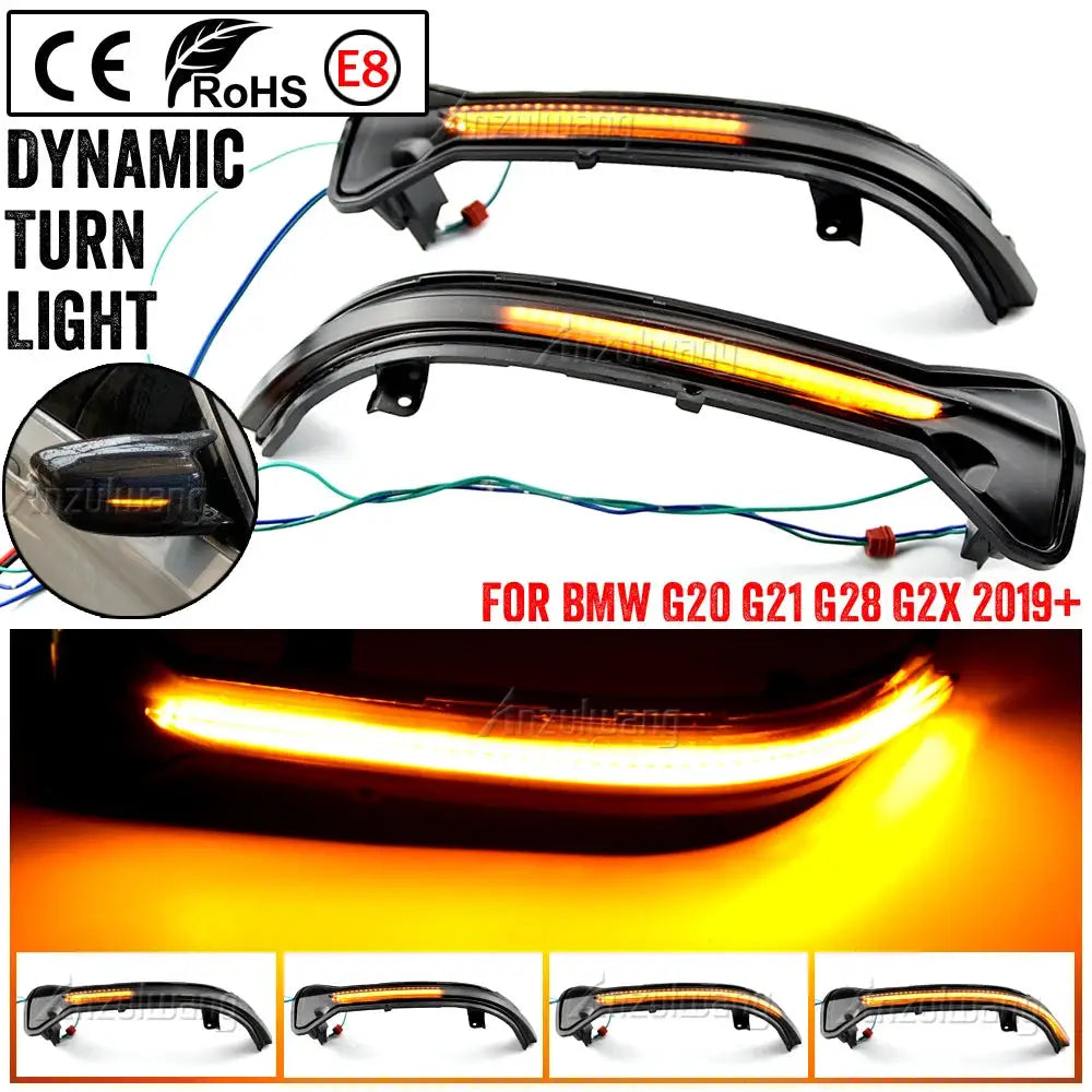 Dynamic LED Side Mirror Turn Signal Lights for BMW G20 G21 G28 by InterCyprus Trading Ltd