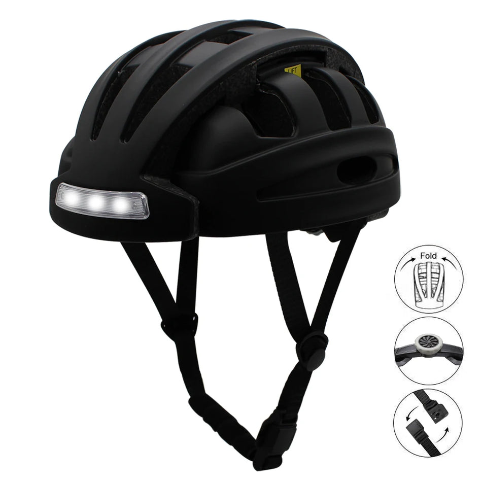LED Folding Cycling Helmet with Taillight, Lightweight 550g