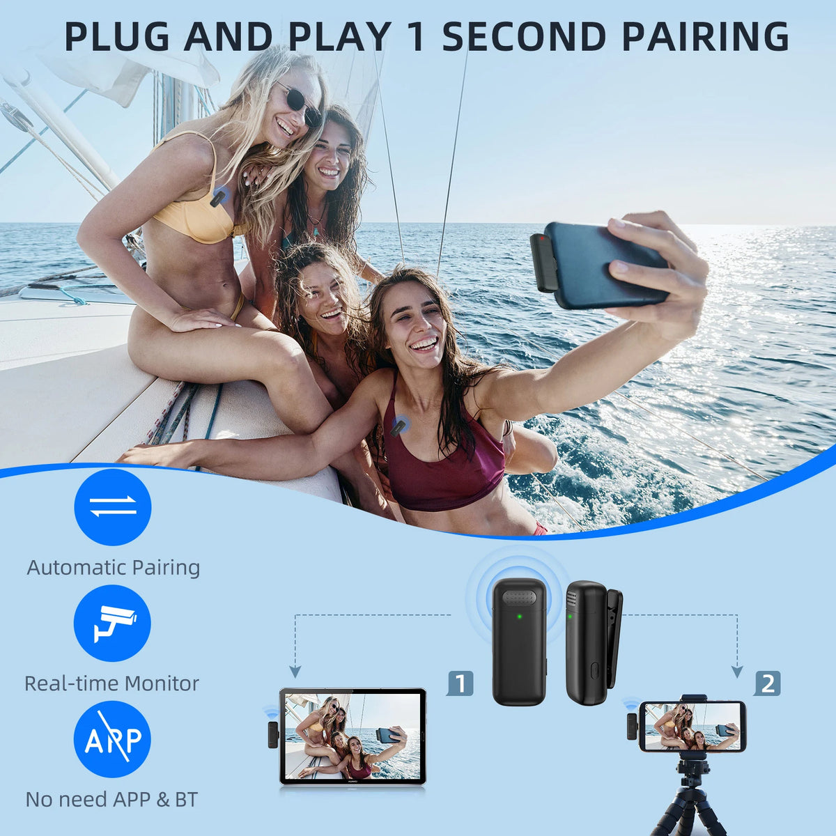 K30 Wireless Lavalier Microphone with Charging Case for Seamless Audio Recording