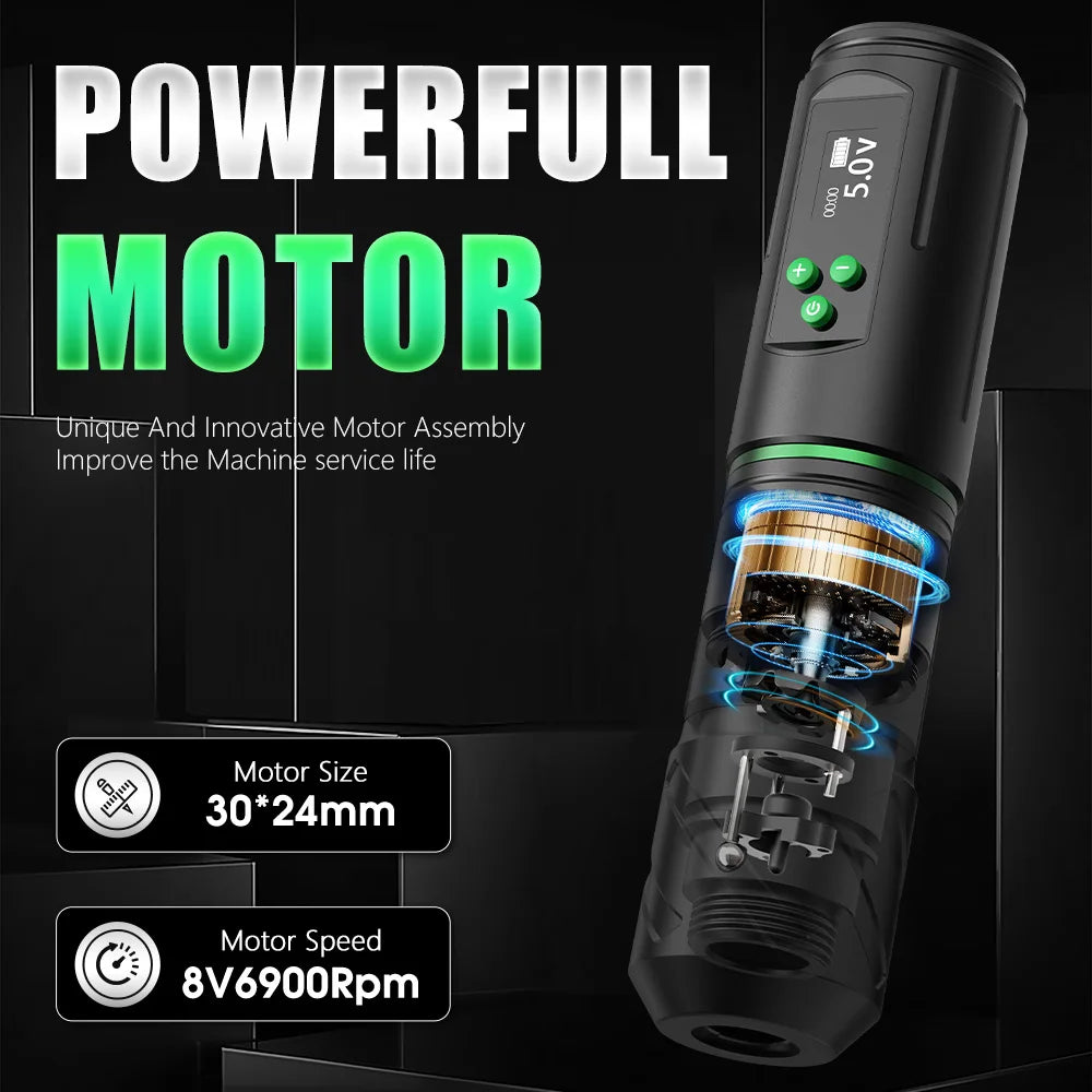 Tattoo Machine T-Rex Wireless &ndash; LED Display 1600mAh Power