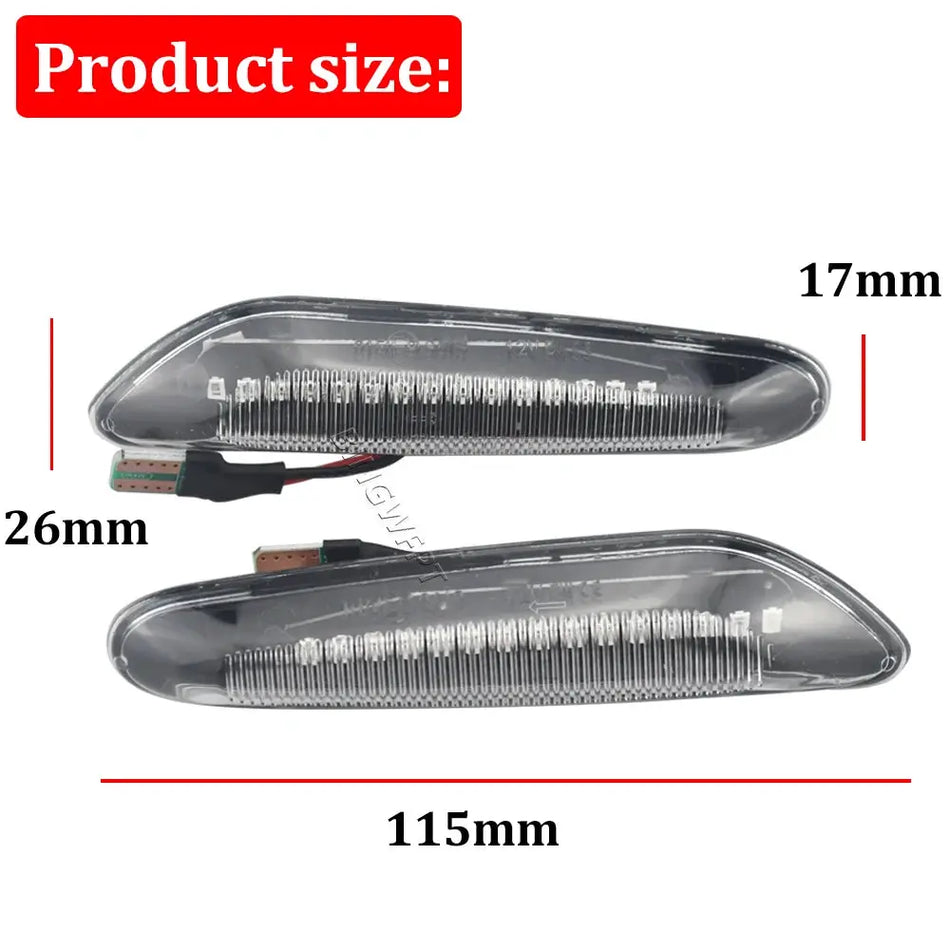 Smoke Lens Dynamic Flowing LED Turn Signal Side Marker Light Blinker Lamp For BMW E90 E91 E92 E93 E60 E87 E82 E46 Accessories by InterCyprus Trading Ltd