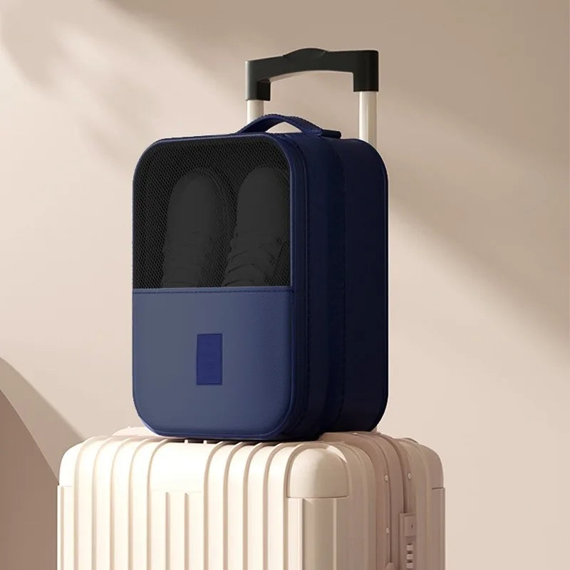 Travel Shoe Bag with Waterproof PVC Organizer, Slim Foldable Travel Storage for Shoes and Clothes