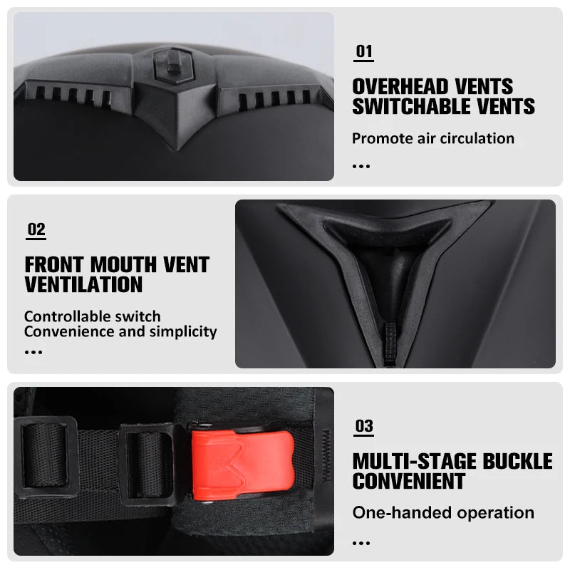 Uchoose Double Lens Modular Flip Helmet &ndash; DOT Certified