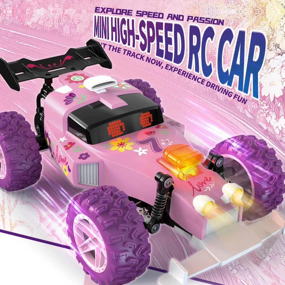 JJRC Pink RC Car &ndash; High Speed Off Road Big Wheel For Girls