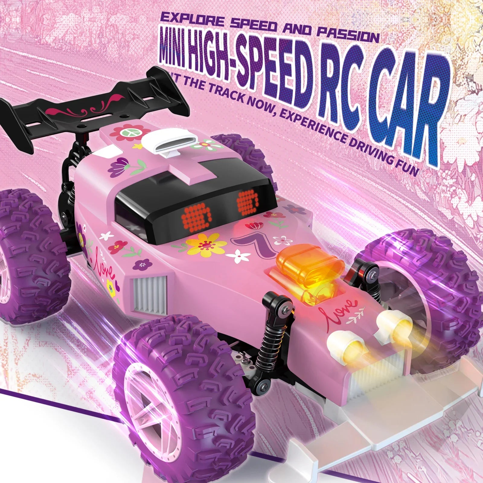 JJRC Pink RC Car &ndash; High Speed Off Road Big Wheel For Girls