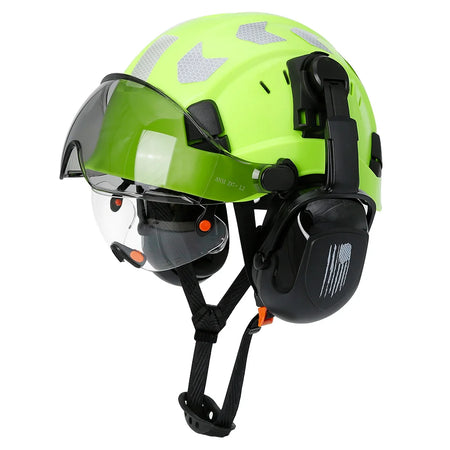 CE Construction Safety Helmet 4AQM0226 &ndash; Integrated Visor SF06 Green