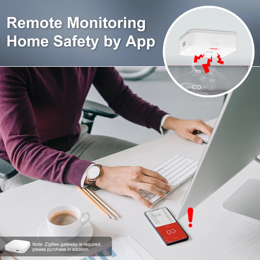 MOES Tuya ZigBee CO Detector Alarm &ndash; Wireless Safety Sensor