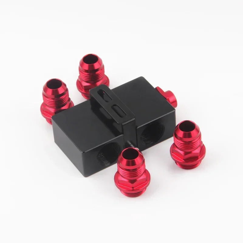 AN10 Aluminum Oil Filter Sandwich Adapter With In Line Thermostat