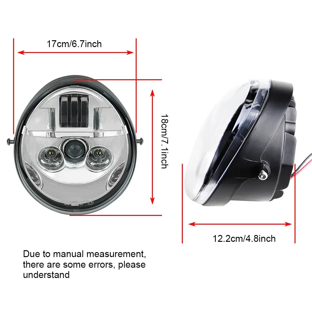 Motorcycle Front Headlight LED Light Hi/Low Beam Light for V Rod VRSCF VRSC VRSCR 2002-2017 by InterCyprus Trading Ltd