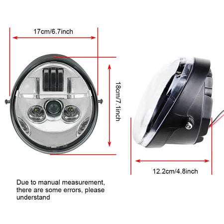 Motorcycle Front Headlight LED Light Hi/Low Beam Light for V Rod VRSCF VRSC VRSCR 2002-2017 by InterCyprus Trading Ltd