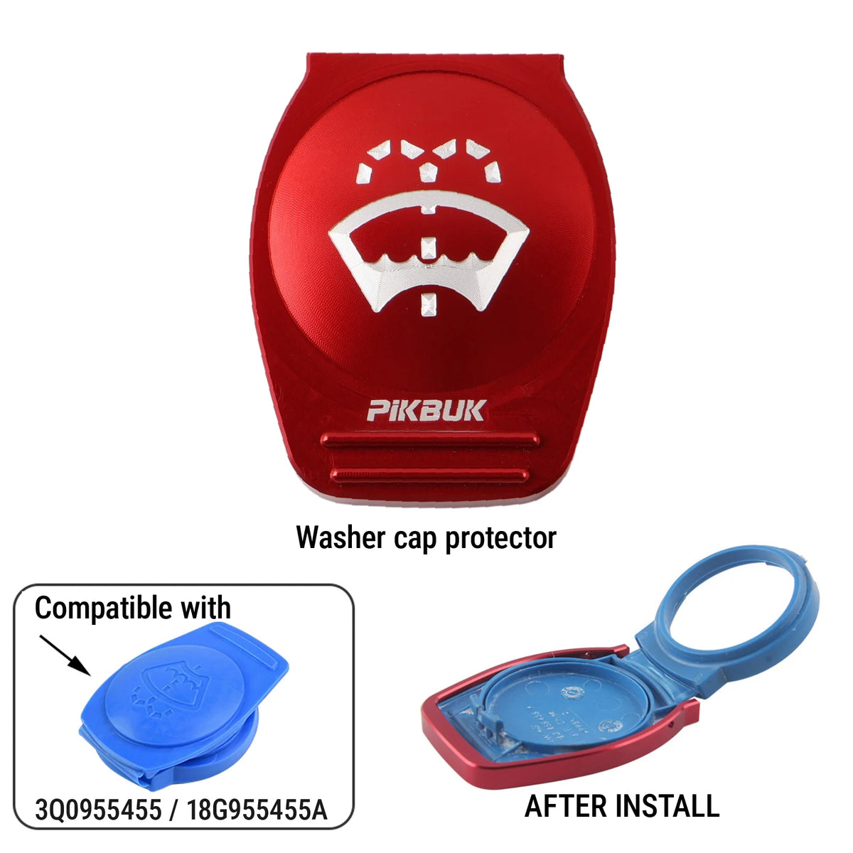 PIKBUK Aluminum Cap Protector For VW CC Golf Audi Skoda Seat Water Tank Cap / Coolant Cap / Oil Cap by InterCyprus Trading Ltd