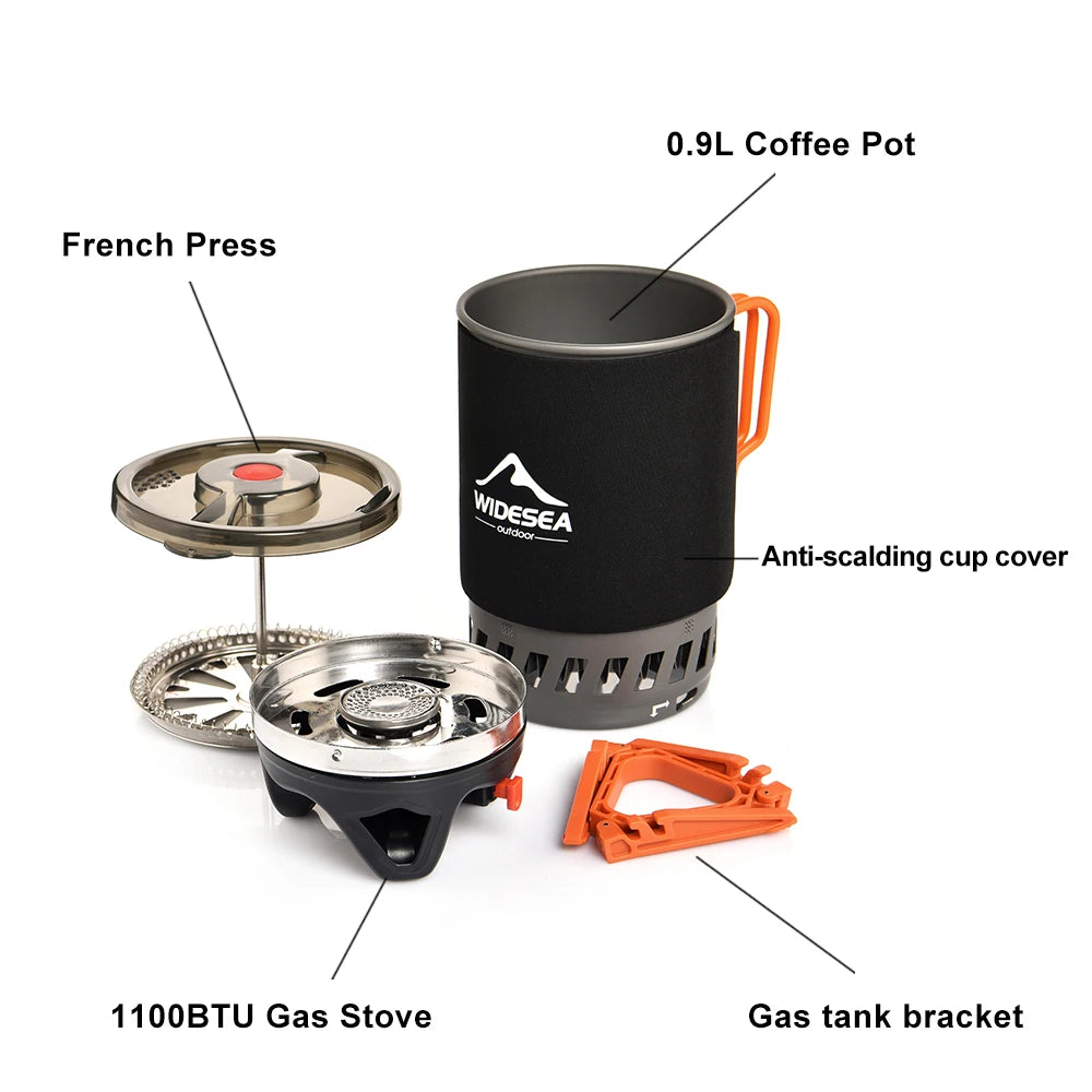 Widesea Outdoor Cooking System with Coffee Pot and Gas Stove
