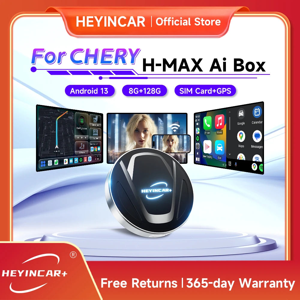 2025 HEYINCAR CarPlay Smart Ai TV Box &ndash; Android 13 with 8GB RAM and 128GB Storage