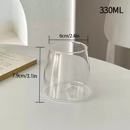 Heat Resistant Glass Mug - Aesthetic Handle Tea Cup 300ml / AS SHOW