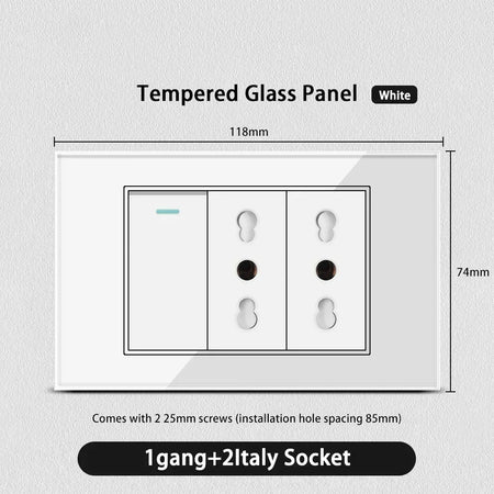 White Glass USB TypeC Wall Socket &ndash; Smart WiFi Switch