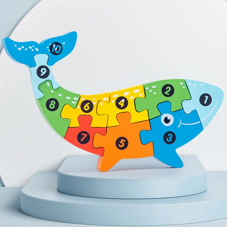 Wooden 3D Dinosaur Puzzle for Toddlers - Educational Jigsaw Toy for Early Learning and Color Sorting