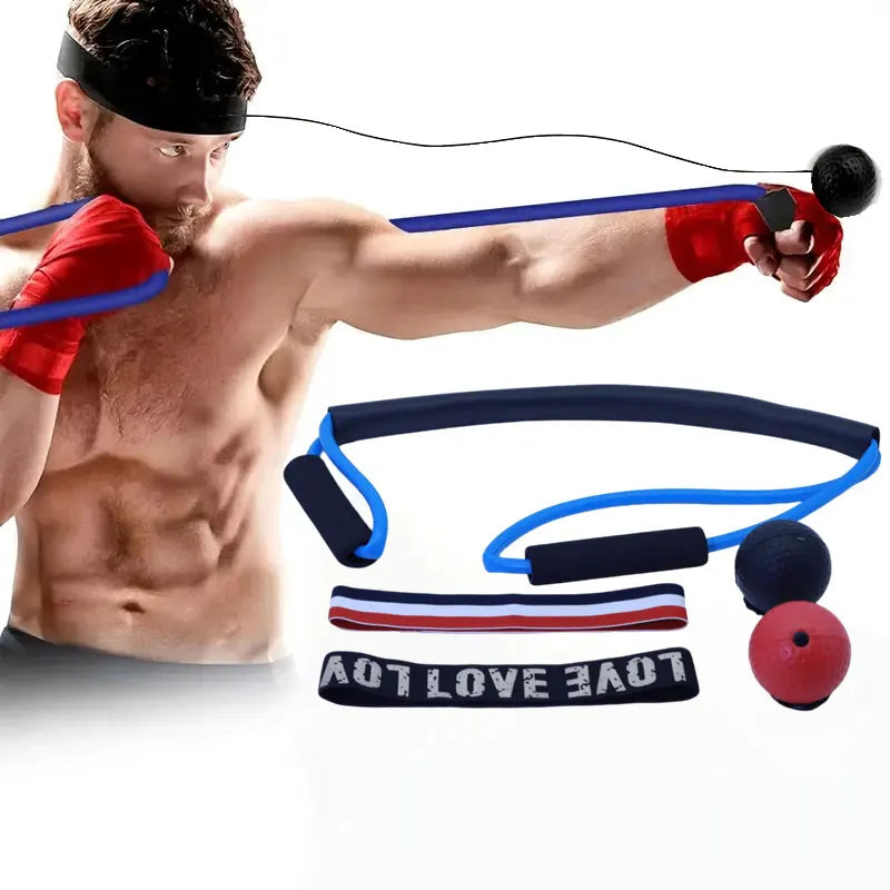 Ballon de vitesse de boxe 5 pièces avec corde d'entraînement, bandes de résistance