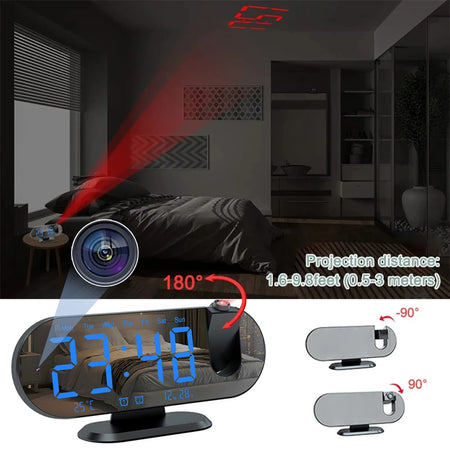 Virwir Mini Camera &ndash; 1080P WiFi Projection Alarm Clock