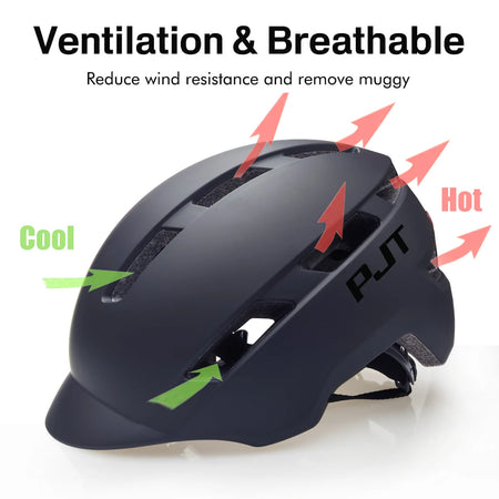 PJT Mountain Cycling Helmet USB - Rechargeable Tail Light