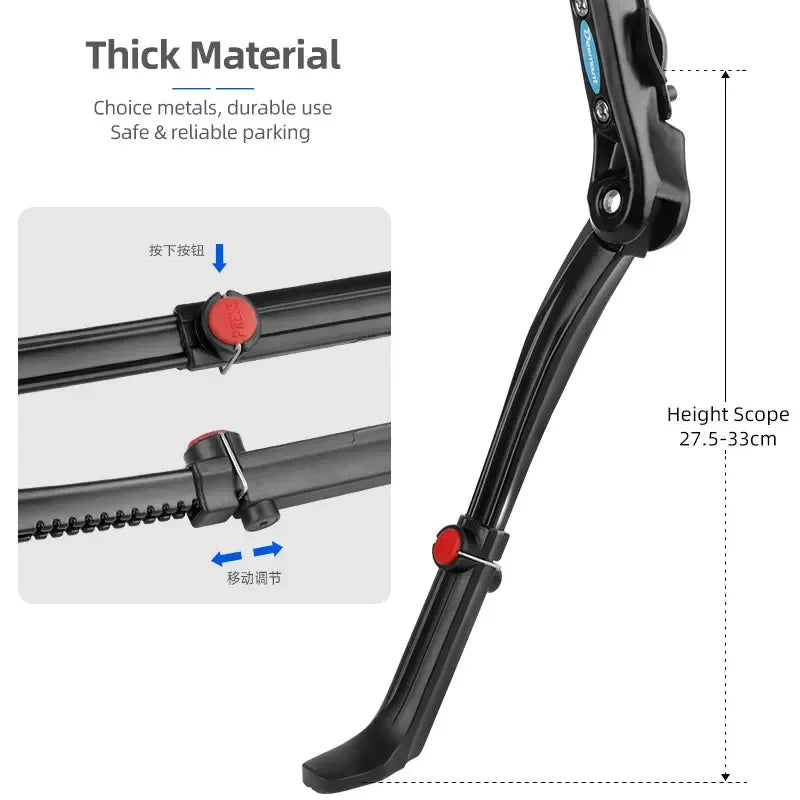 Deemount Dual Clamps Kickstand &ndash; Strong Support for 24-29 Inch Bicycles