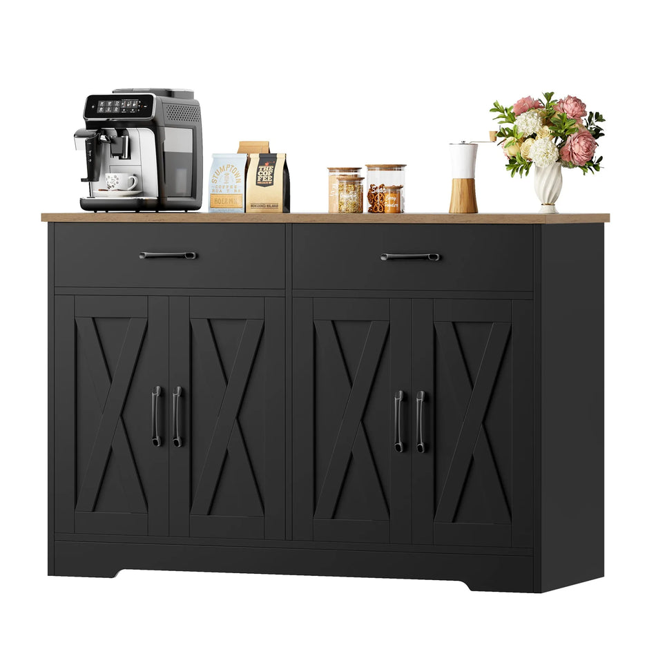 120cm Φαρδύ Κουζινικό Σαλονάκι Με 2 Συρτάρια 4 Πόρτες