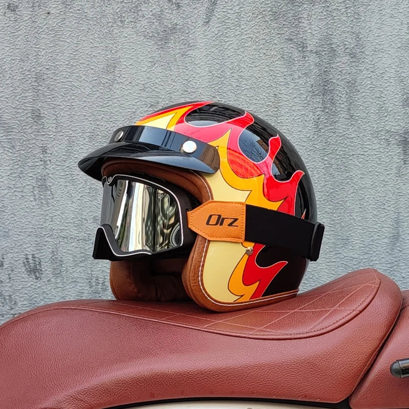 ORZ Open Face 3/4 Helmet Unisex &ndash; Lightweight DOT Certified 3 / M