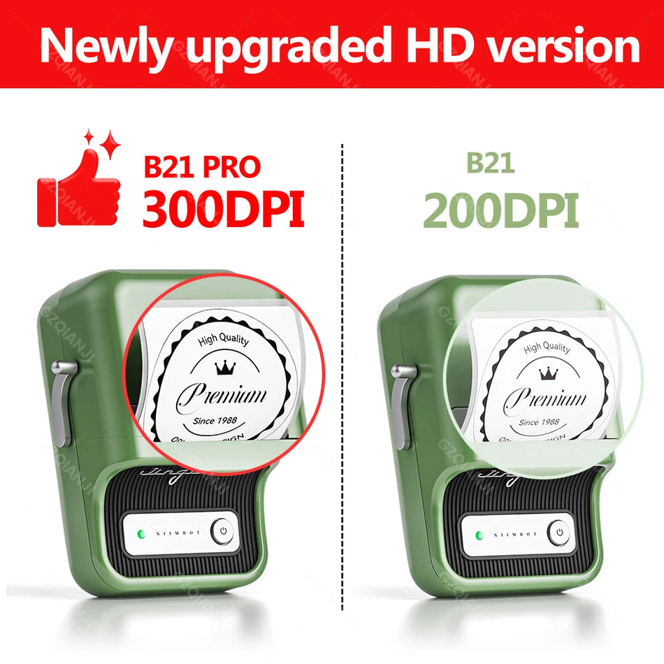 Niimbot B21 Pro bezvadu etiķešu printeris, 20-50mm platums fotogrāfijām