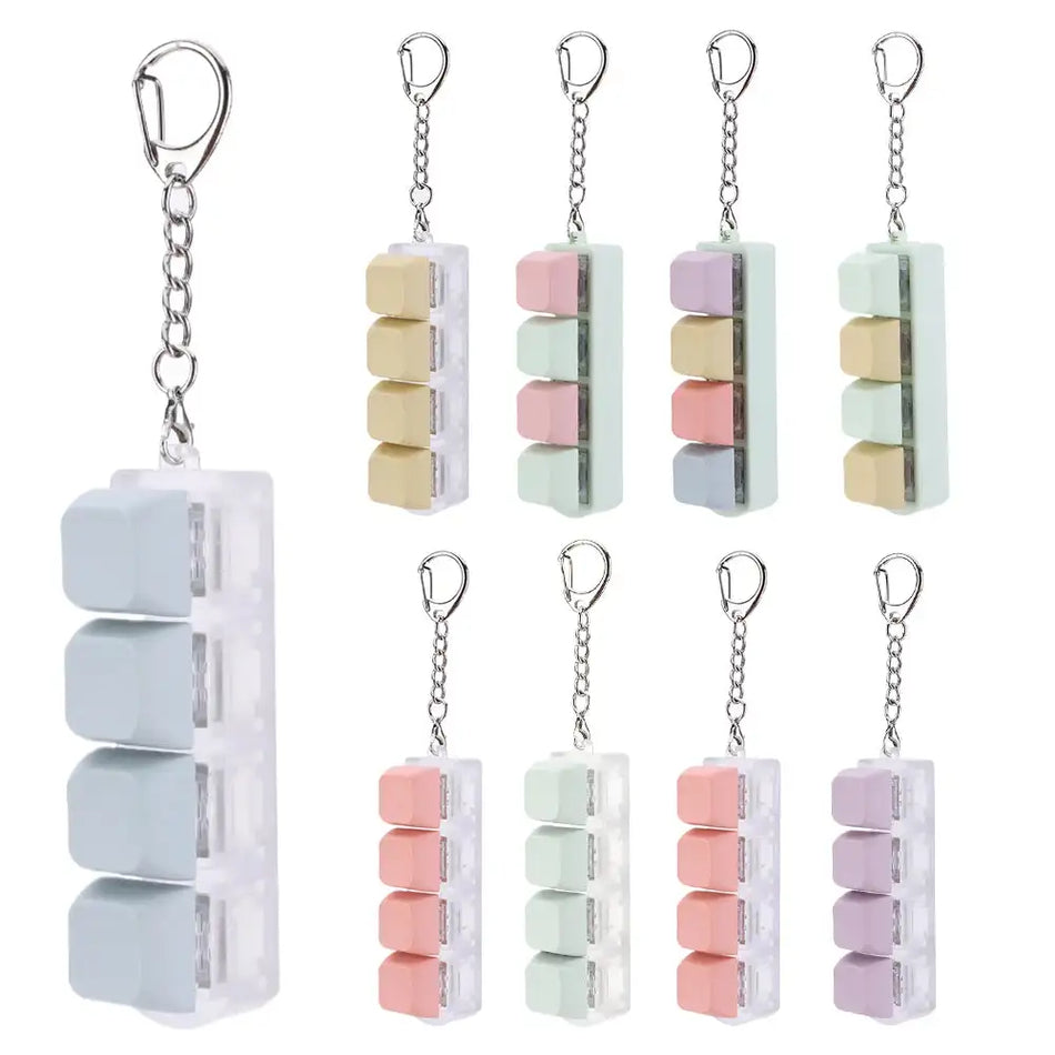 4 Key Mechanical Keyboard Cube Fidget Toy for Adults Gifts
