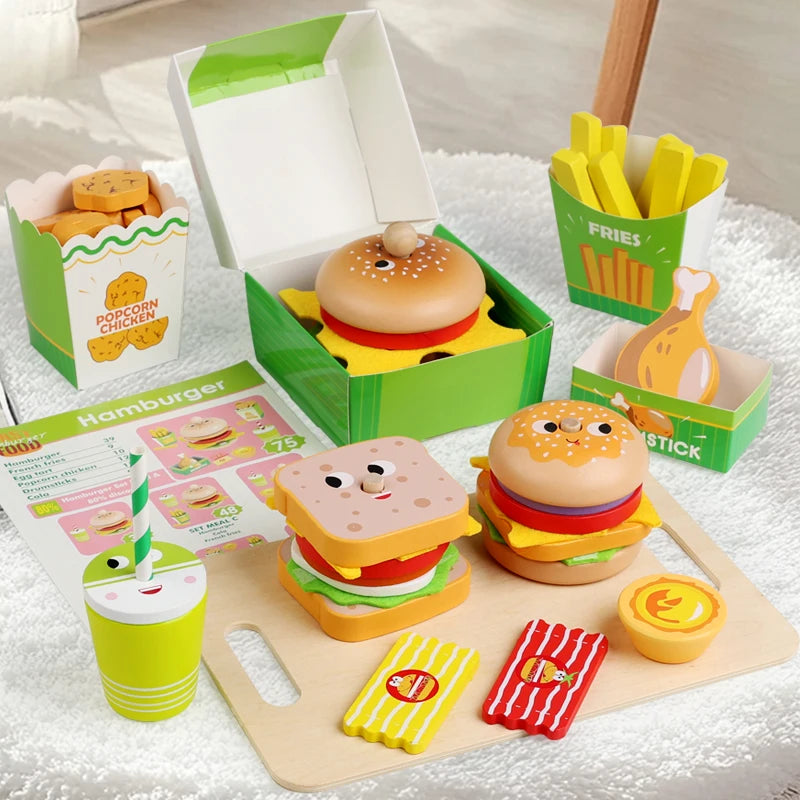 Kids Kitchen Playset &ndash; Wooden Pretend Food For Kids