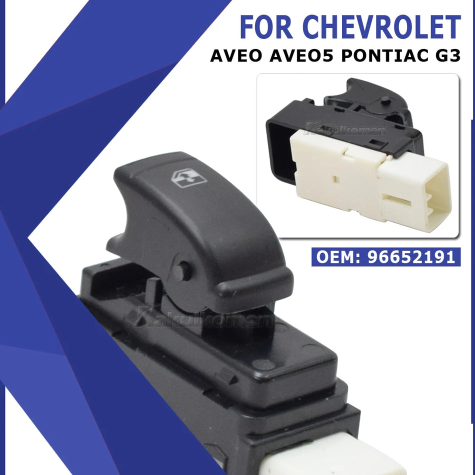 Διακόπτης παραθύρου για Chevrolet Aveo Aveo5, Pontiac G3 ABS Μαύρος 5-Πιν.