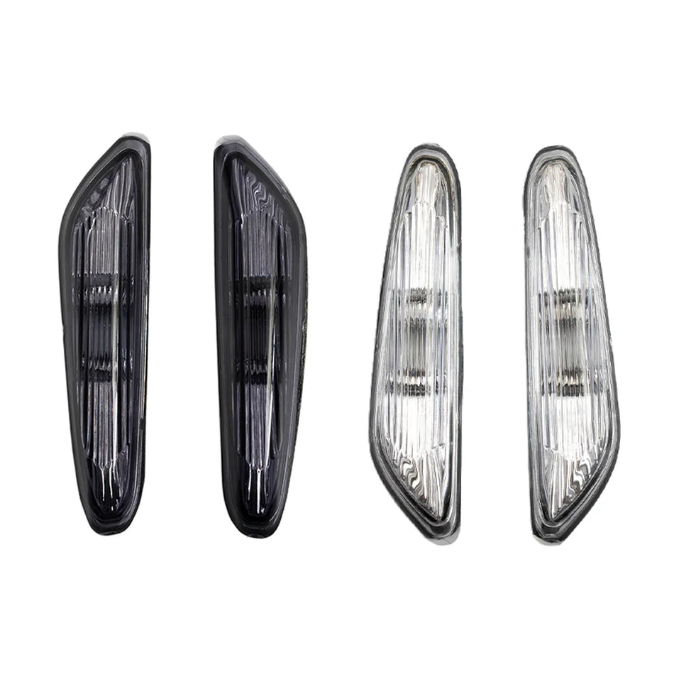 Šoninių žibintų rinkinys BMW E46 E60 E61 E83 priekinė pora ABS plastikas be lemputių