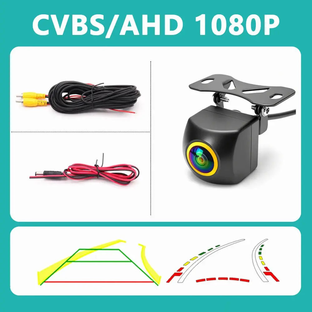 AHD 1080P Dynamic Trajectory Rear View Camera Starlight Night Vision Car Reverse Camera CVBS NTSC Waterproof Vehicle Parking Bac by InterCyprus Trading Ltd