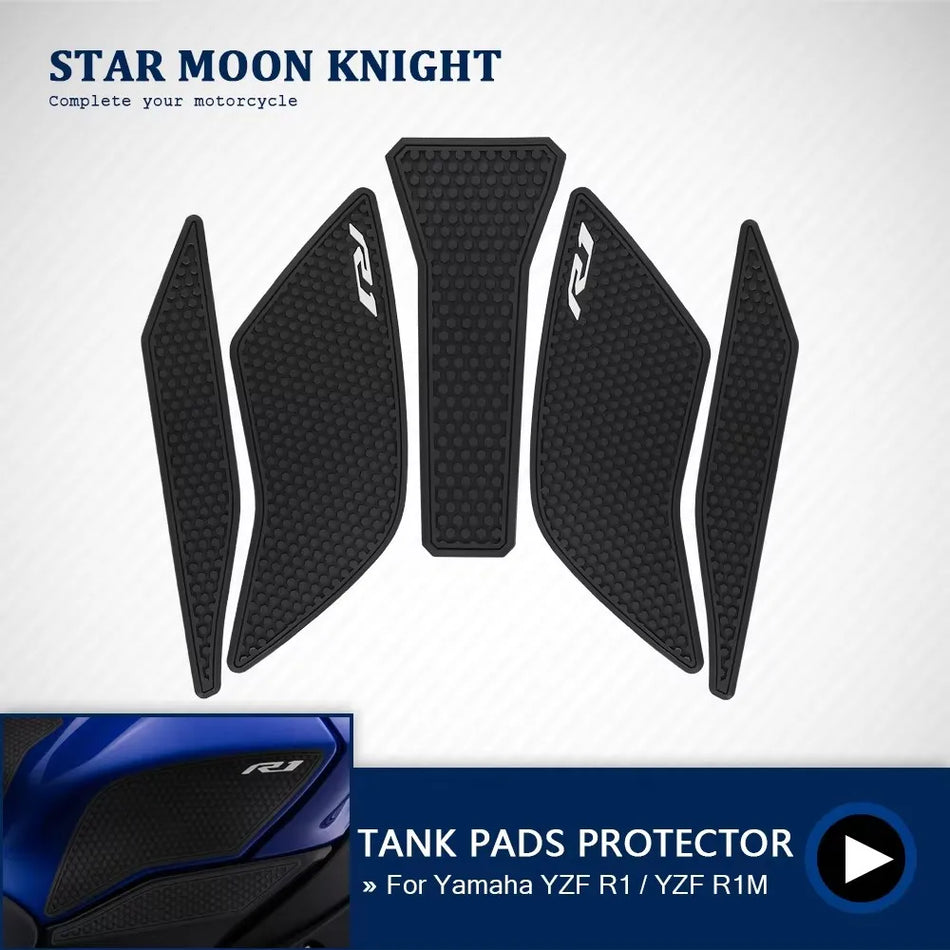Kit de Almofadas para Depósito Yamaha YZF R1 R1M Feito de Borracha, Almofadas de Tração para Joelho em Três Partes para 2015-2021