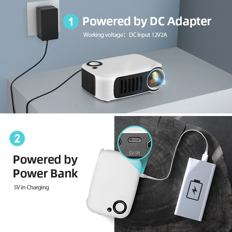 A2000 &ndash; Ultra Portable Mini Projector 1080P 4K HDMI