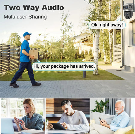 V380Pro 12 MP Solar 4G IP Camera Security CCTV Three Screen Auto Tracking Outdoor waterproof 6K Security Surveillance PTZ Camera