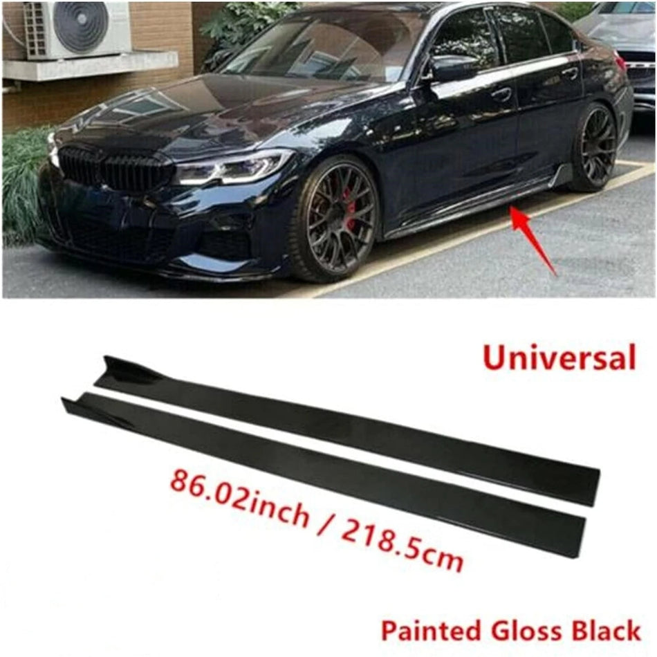 Universal Side Skirt Winglets Carbon Look 8 Pcs ABS Waterproof for BMW, Audi, VW, Honda