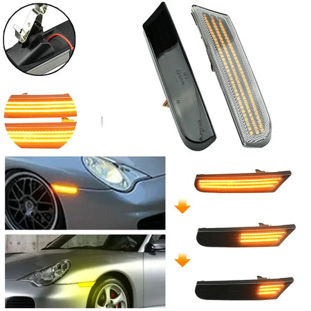 LED Side Marker Lights Sequential Amber For Porsche Boxster 986 996 by InterCyprus Trading Ltd