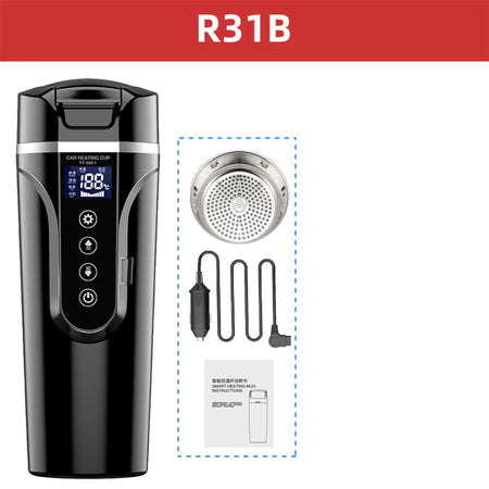 R31 450ml Car Heating Cup - Smart Temp Adjustable Control Black-R31B