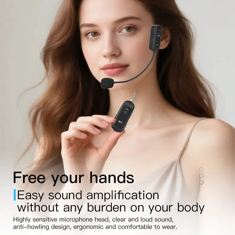 KEBIDUMEI 2.4G Head-mounted Microphone Wireless Hanging Neck Microphone Set for Amplifier Voice Speaker Teaching Tour Guide by InterCyprus Trading Ltd