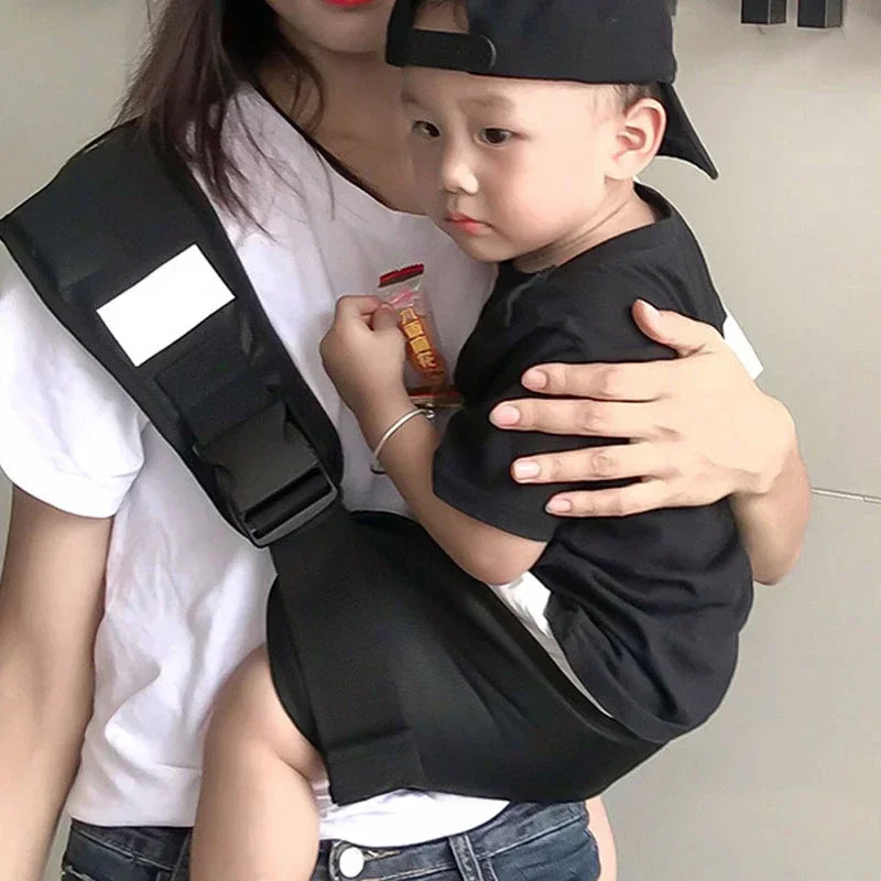 Multicolor Baby Carrier Waist Stool with 45&deg; Sling Hold | Infant Hip Seat Strap Black
