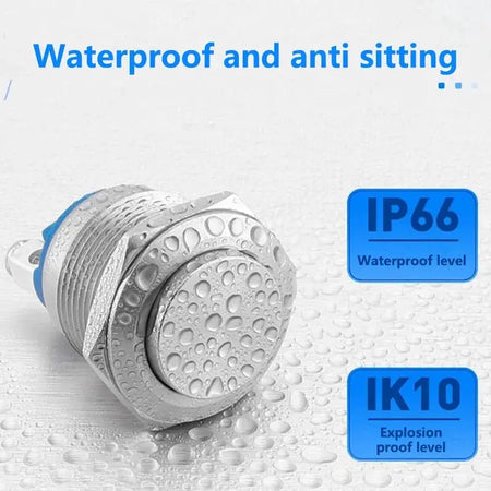 5/20Pcs 16mm Waterproof Momentary Reset Metal Push Button Switch Screw Terminal Car Engine Doorbell PC Power Switch by InterCyprus Trading Ltd