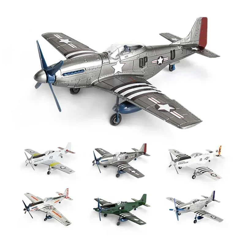 GRAPMAN 1/48 P-51D Mustang Fighter Model Kit - Glue-Free Assembly Toy