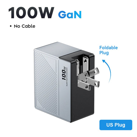 GaN USB Charger 100W &ndash; Ultra-Fast Charging for Multiple Devices US Plug