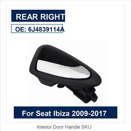 Plastic Door Handles Bright Silver for Seat Ibiza 6J0837113A 6J0837114A by InterCyprus Trading Ltd