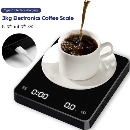 3kg 0.1g LCD Display Coffee Scales &ndash; High Precision