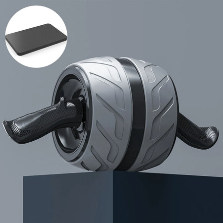 Rebound Ab Roller Belly Wheel - Knee Mat Included Comfort Gray
