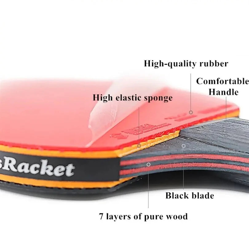 Set professionale di racchette da ping pong 2 pezzi con puntini in gomma